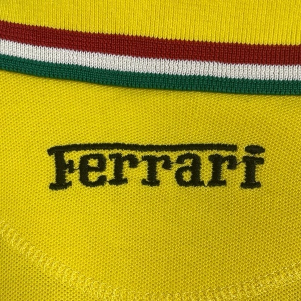 Vintage 1995 Ferrari Men’s Yellow Short Sleeve Polo Shirt - Picture 5 of 6